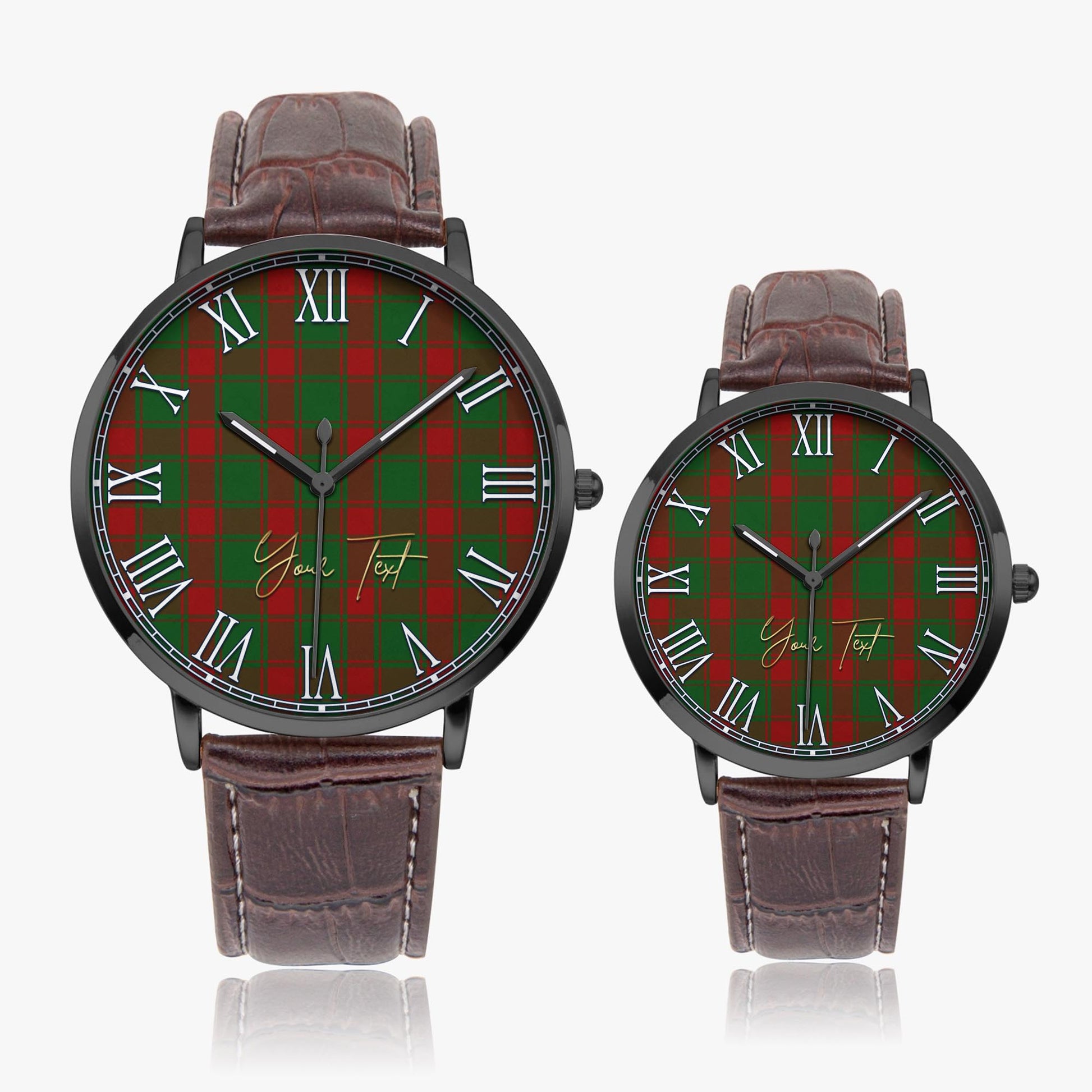 Middleton Tartan Personalized Your Text Leather Trap Quartz Watch - Tartan Vibes Clothing