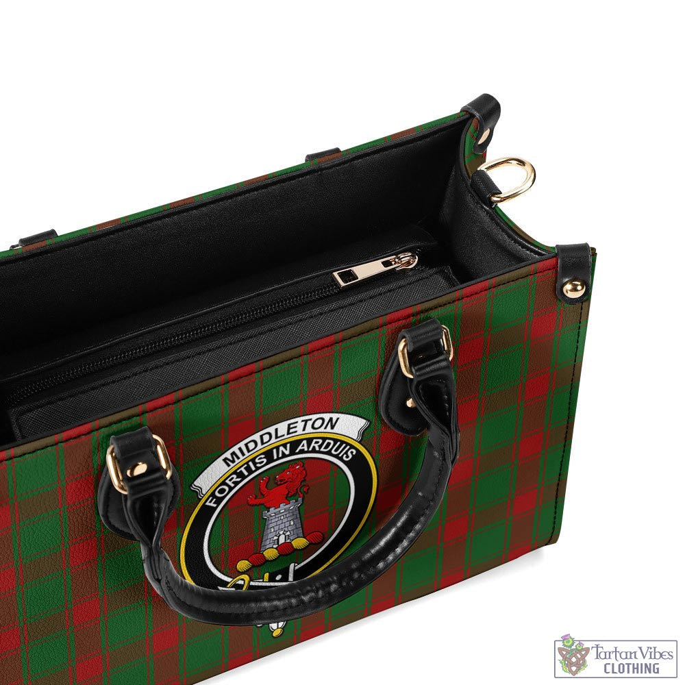 Middleton Tartan Luxury Leather Handbags with Family Crest - Tartan Vibes Clothing