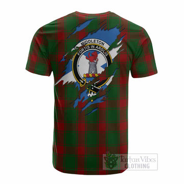 Middleton Clan Crest In Me Tartan Cotton T-shirt Scotland Flag Style