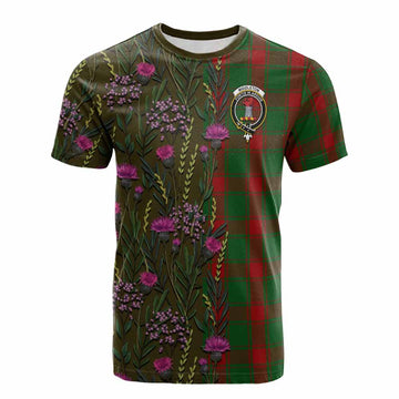 Middleton Family Crest Tartan Cotton T-shirt Scottish Thistle Flower Pattern Half Style - Tartan Vibes Clothing