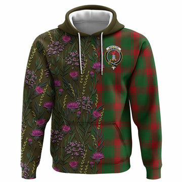 Middleton Family Crest Tartan Hoodie Scottish Thistle Flower Pattern Half Style - Tartan Vibes Clothing