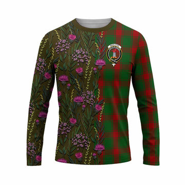 Middleton Family Crest Tartan Long Sleeve T-Shirt Scottish Thistle Flower Pattern Half Style - Tartan Vibes Clothing