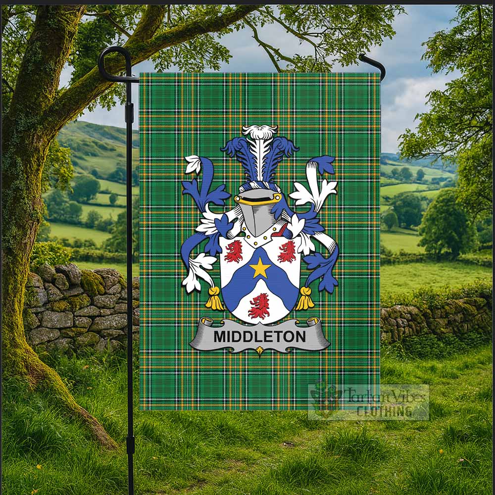 Middleton Irish Clan Tartan Flag with Coat of Arms