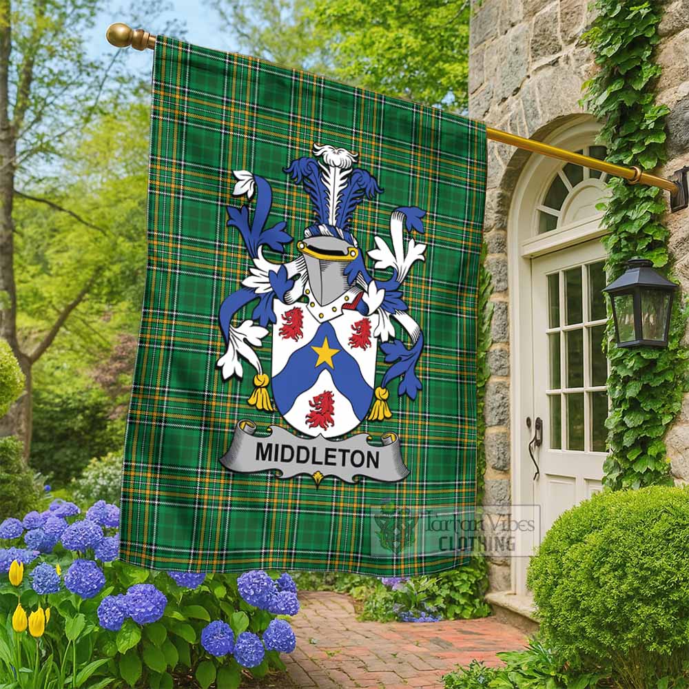 Middleton Irish Clan Tartan Flag with Coat of Arms