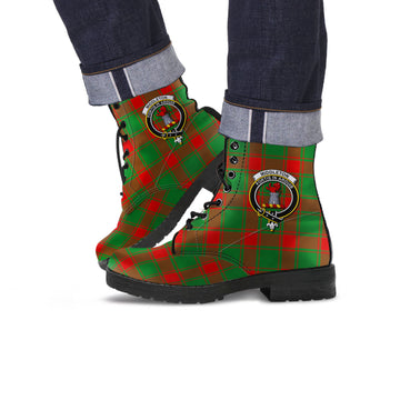 Middleton Modern Tartan Leather Boots with Family Crest