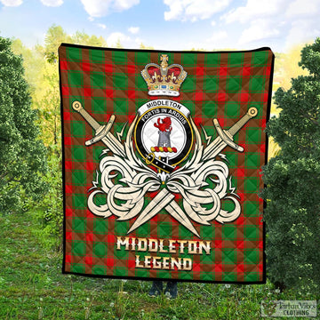 Middleton Modern Tartan Quilt with Clan Crest and the Golden Sword of Courageous Legacy