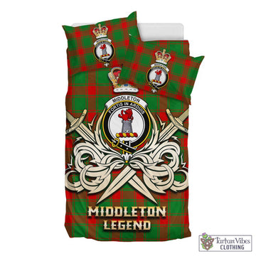 Middleton Modern Tartan Bedding Set with Clan Crest and the Golden Sword of Courageous Legacy