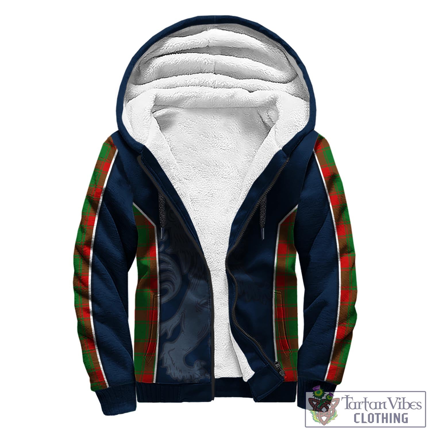 Tartan Vibes Clothing Middleton Modern Tartan Sherpa Hoodie with Family Crest and Lion Rampant Vibes Sport Style