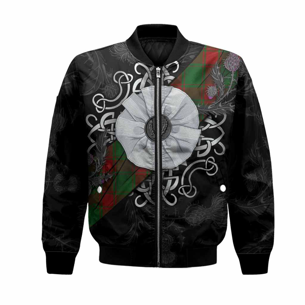 Middleton Tartan Bomber Jacket Jacobite White Rose Unisex Black - Tartan Vibes Clothing