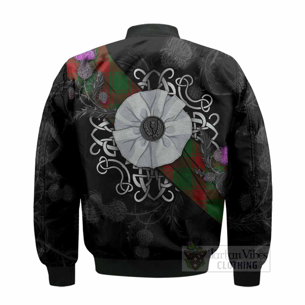 Middleton Tartan Bomber Jacket Jacobite White Rose - Tartan Vibes Clothing