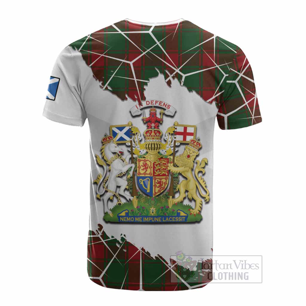 Middleton Tartan Cotton T-shirt with Family Crest and Lion Rampant Grunge Style