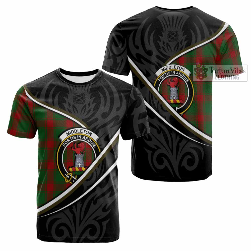 Middleton Tartan Family Crest Cotton T-shirt Celtic Scottish Thistle Floral - Tartan Vibes Clothing