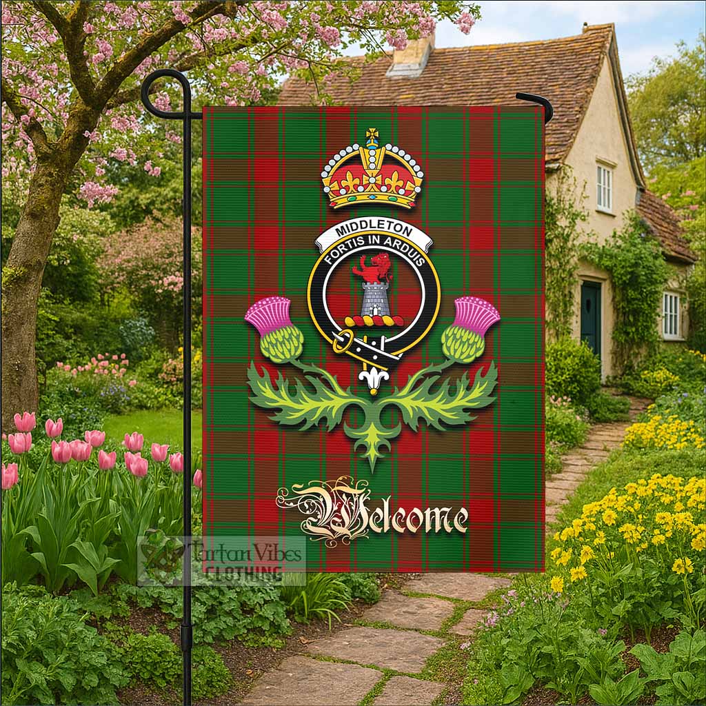 Middleton Tartan Family Crest Garden Flag Royal Thistle Welcome Style - Tartan Vibes Clothing