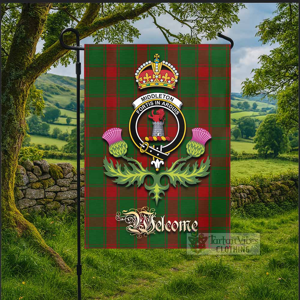 Middleton Tartan Family Crest Garden Flag Royal Thistle Welcome Style - Tartan Vibes Clothing
