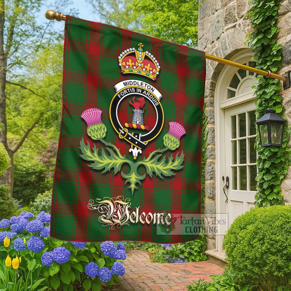 Middleton Tartan Family Crest Garden Flag Royal Thistle Welcome Style - Tartan Vibes Clothing