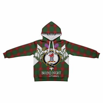 Middleton Tartan Family Crest Kid Hoodie Scottish Burns Night Thistle Floral