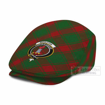 Middleton Tartan Flat Cap, Jeff Cap Cross Style with Family Crest