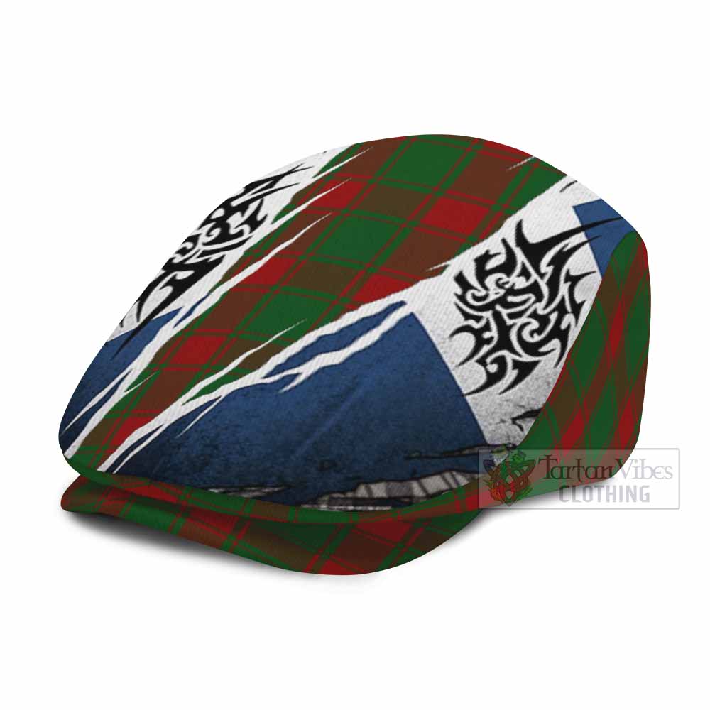 Middleton Tartan Flat Cap, Jeff Cap Scotland Flag Ripped Tribal Design