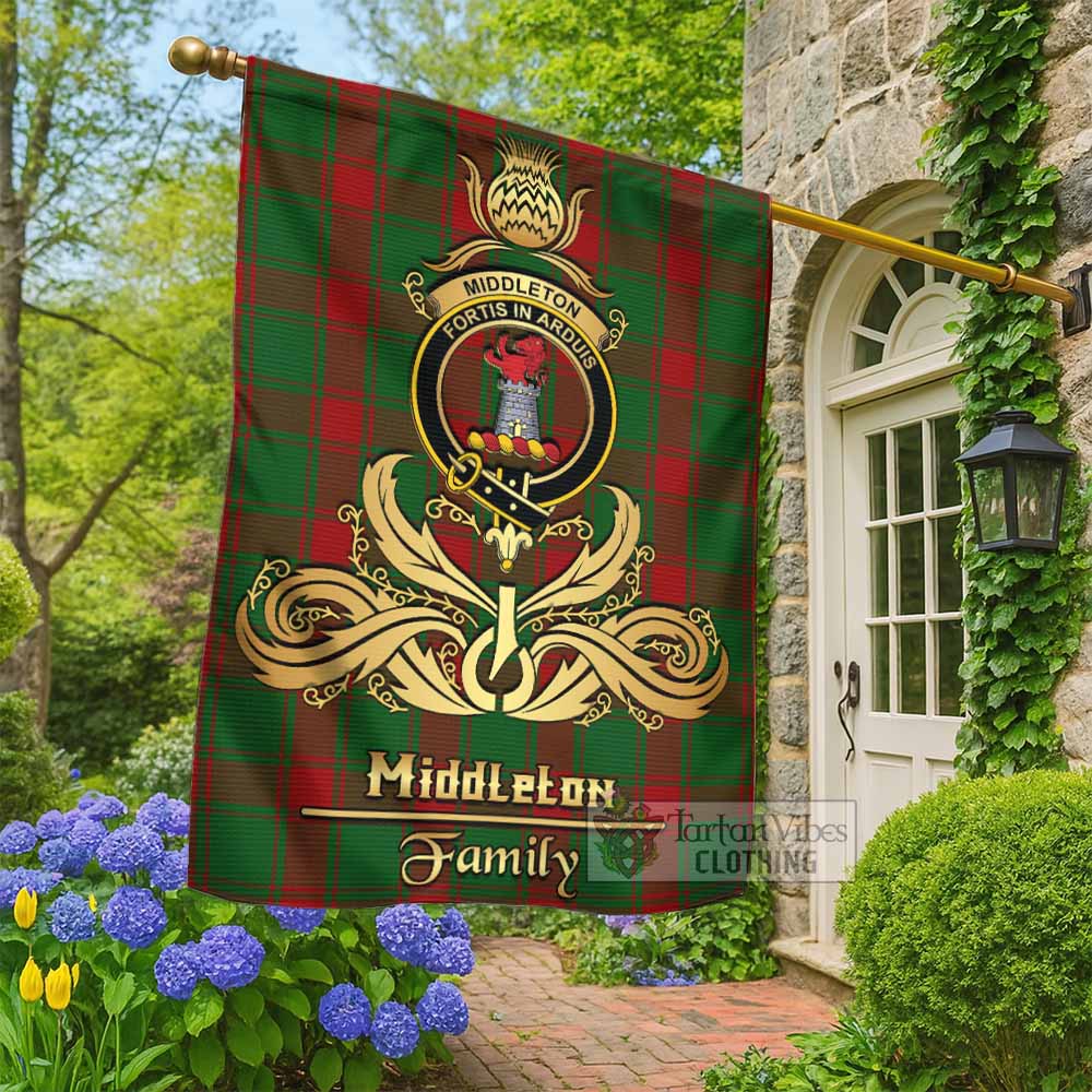 Middleton Tartan Garden Flag with Highland Thistle Cherish Family Crest Style - Tartan Vibes Clothing