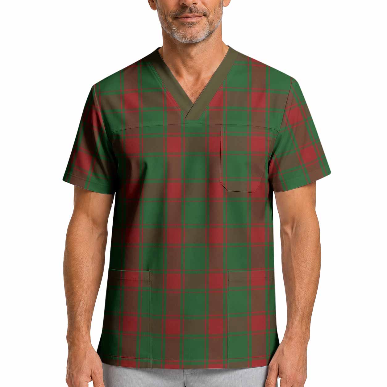 Middleton Tartan Scrub Top XL - Tartan Vibes Clothing