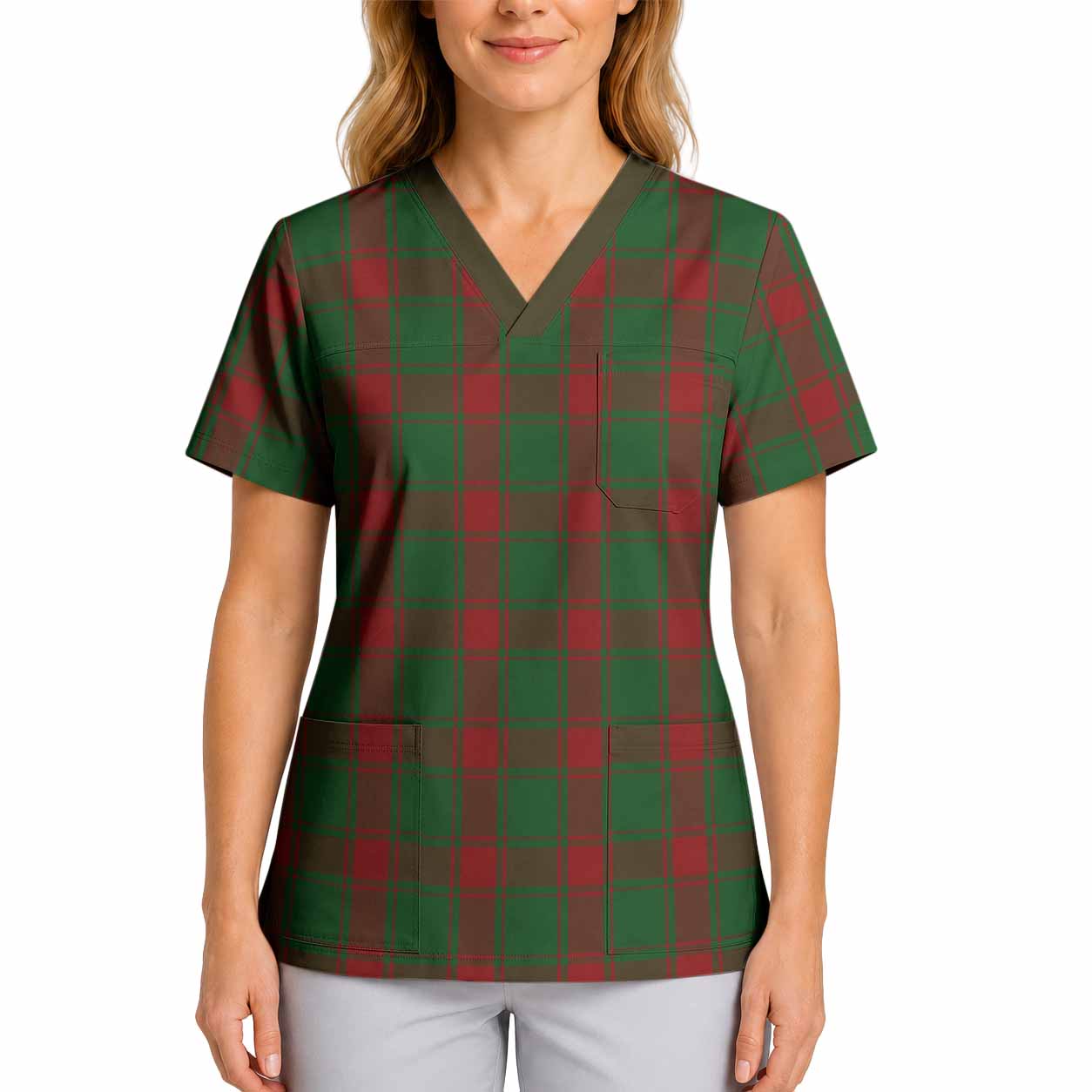 Middleton Tartan Scrub Top 4XL - Tartan Vibes Clothing