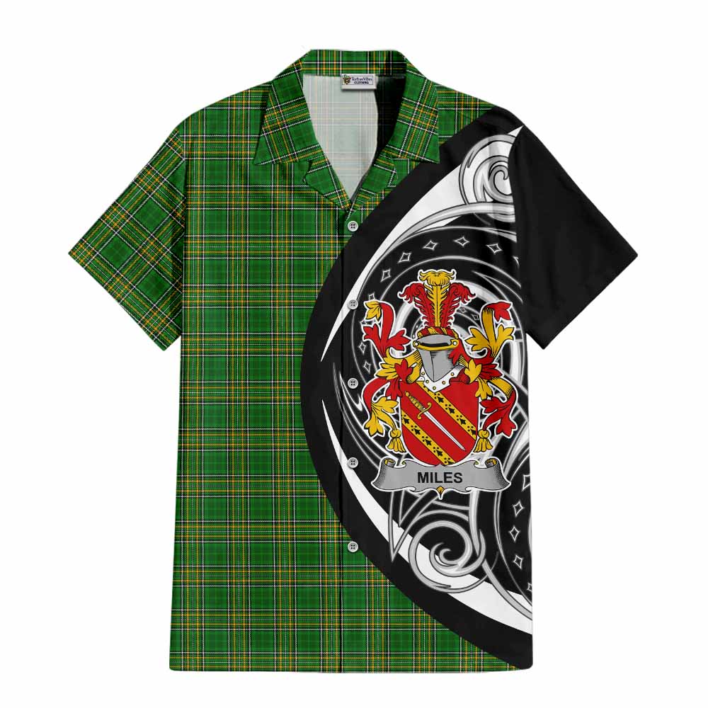 Tartan Vibes Clothing Miles Irish Clan Short Sleeve Button Shirt Celtic Circle Style