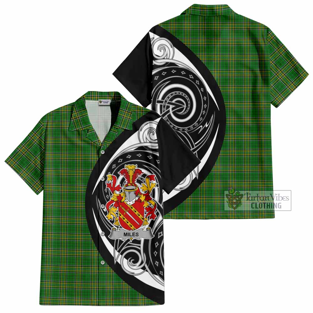 Tartan Vibes Clothing Miles Irish Clan Short Sleeve Button Shirt Celtic Circle Style