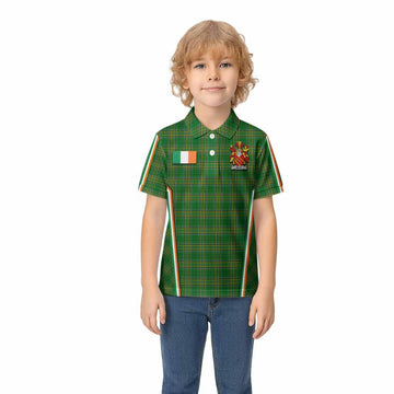Miles Irish Clan Coat of Arm Tartan Kid Polo Shirt Flag Style