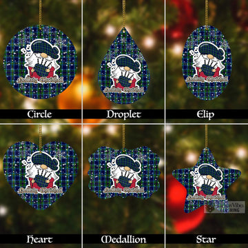 Miller Tartan Christmas Aluminium Ornament with Scottish Gnome Playing Bagpipes Aluminium - Tartan Vibes Clothing