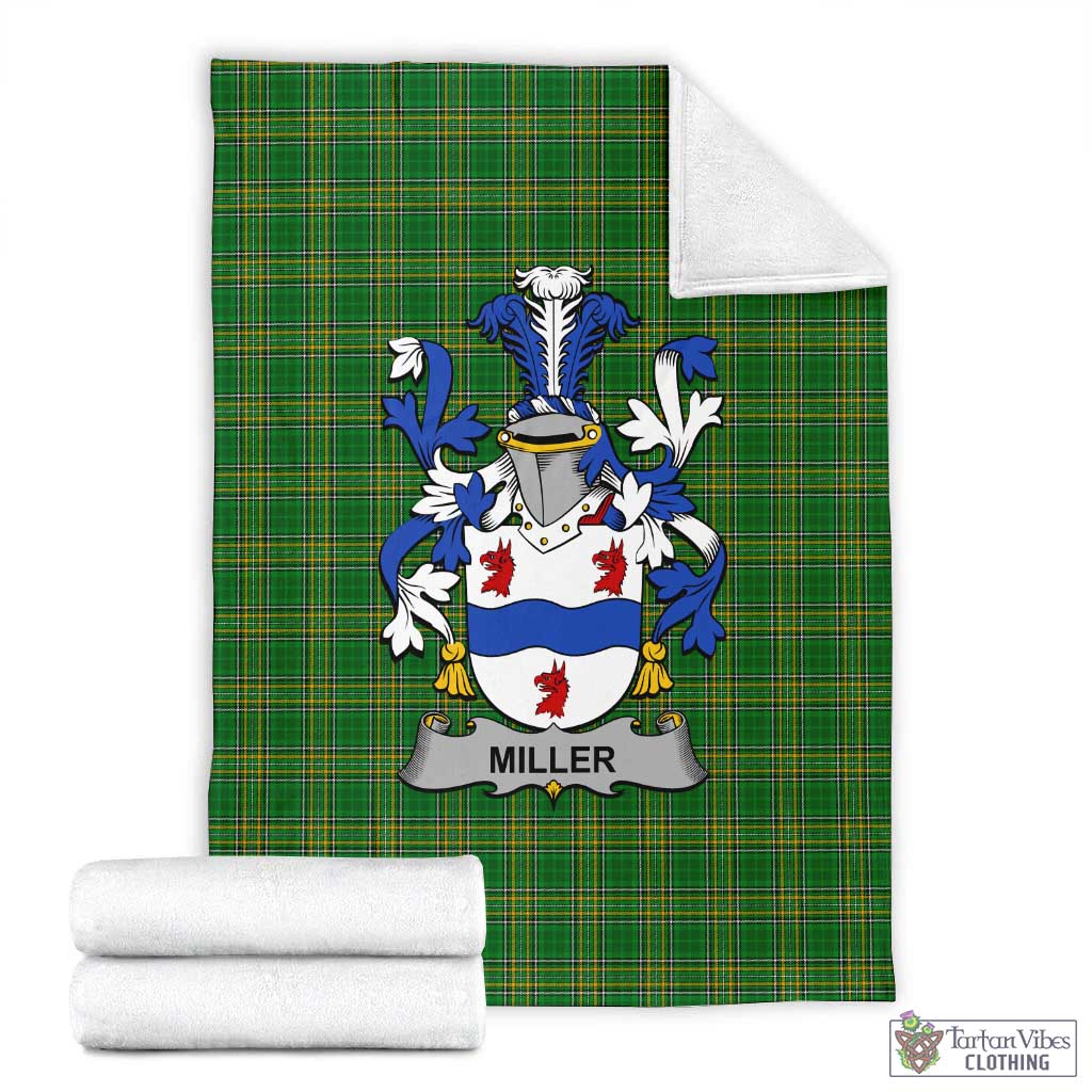Miller Irish Clan Tartan Blanket with Coat of Arms X-Large 59 x 79 inches 150 x 200 cm - Tartan Vibes Clothing