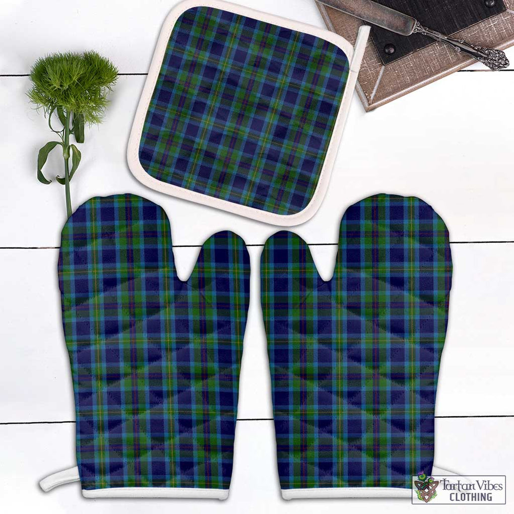Miller Tartan Combo Oven Mitt & Pot-Holder Combo 2 Oven Mitt & 1 Pot-Holder Black - Tartan Vibes Clothing
