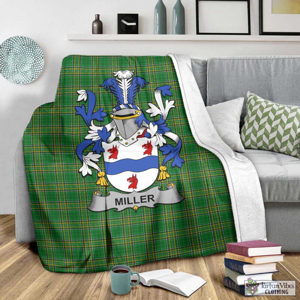 Miller Irish Clan Tartan Blanket with Coat of Arms - Tartan Vibes Clothing