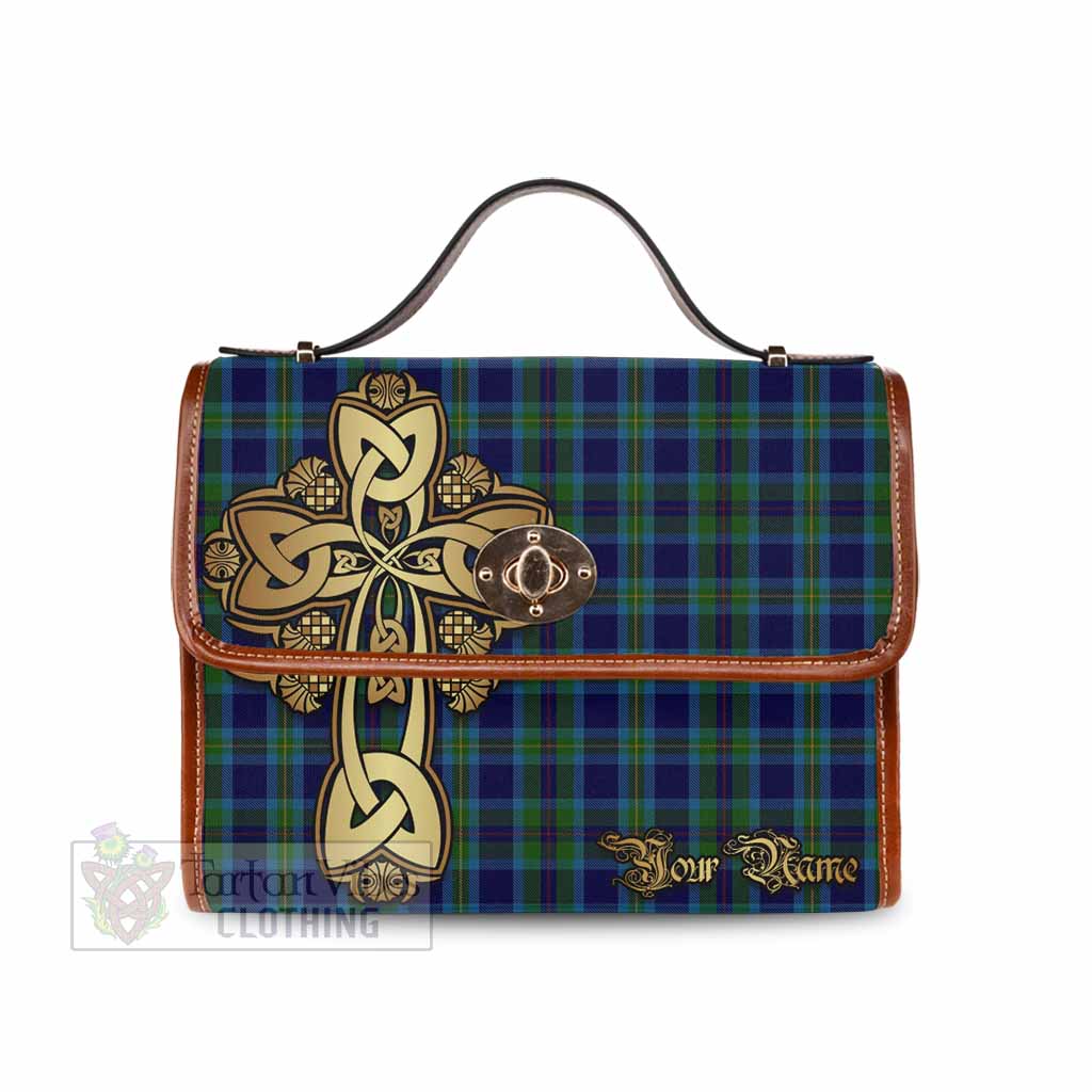 Tartan Vibes Clothing Miller Tartan Waterproof Canvas Bag Golden Thistle Celtic Cross Style