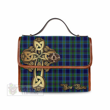 Tartan Vibes Clothing Miller Tartan Waterproof Canvas Bag Golden Thistle Celtic Cross Style