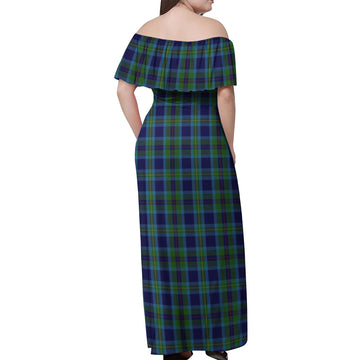 Miller Tartan Off Shoulder Long Dress - Tartan Vibes Clothing