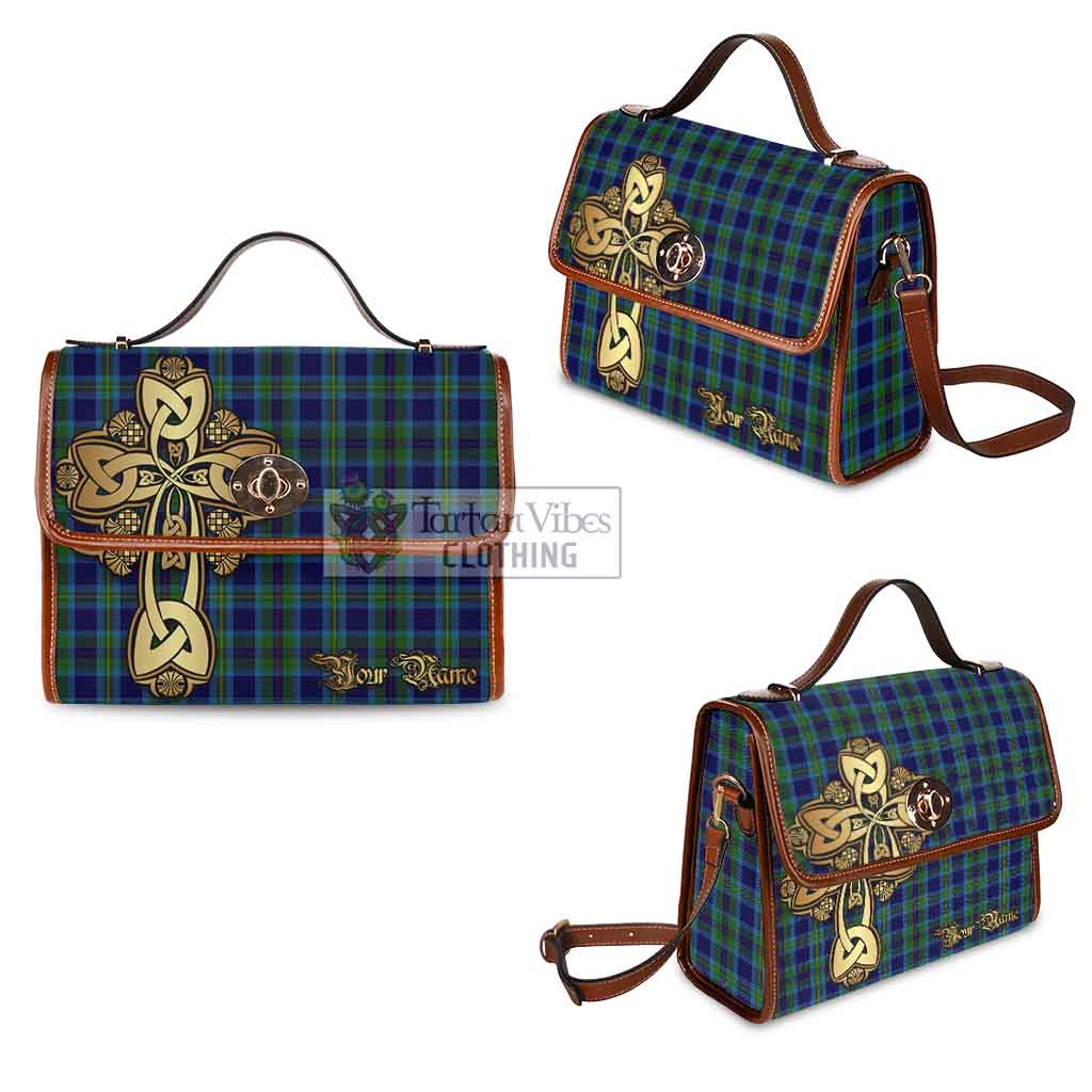 Tartan Vibes Clothing Miller Tartan Waterproof Canvas Bag Golden Thistle Celtic Cross Style