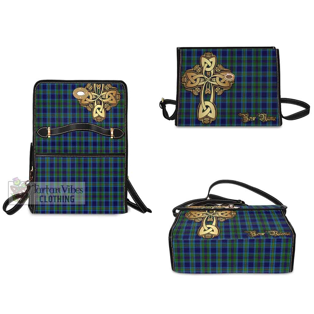 Tartan Vibes Clothing Miller Tartan Waterproof Canvas Bag Golden Thistle Celtic Cross Style