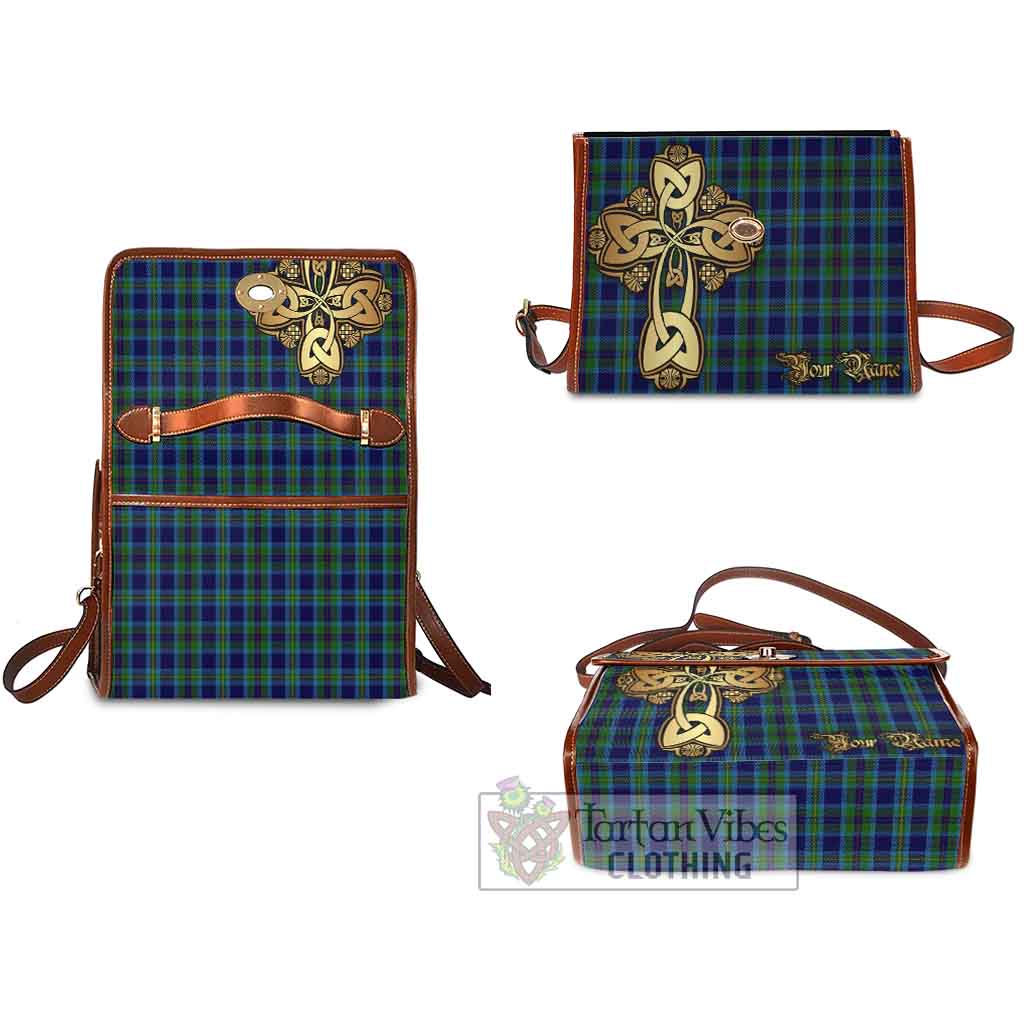 Tartan Vibes Clothing Miller Tartan Waterproof Canvas Bag Golden Thistle Celtic Cross Style