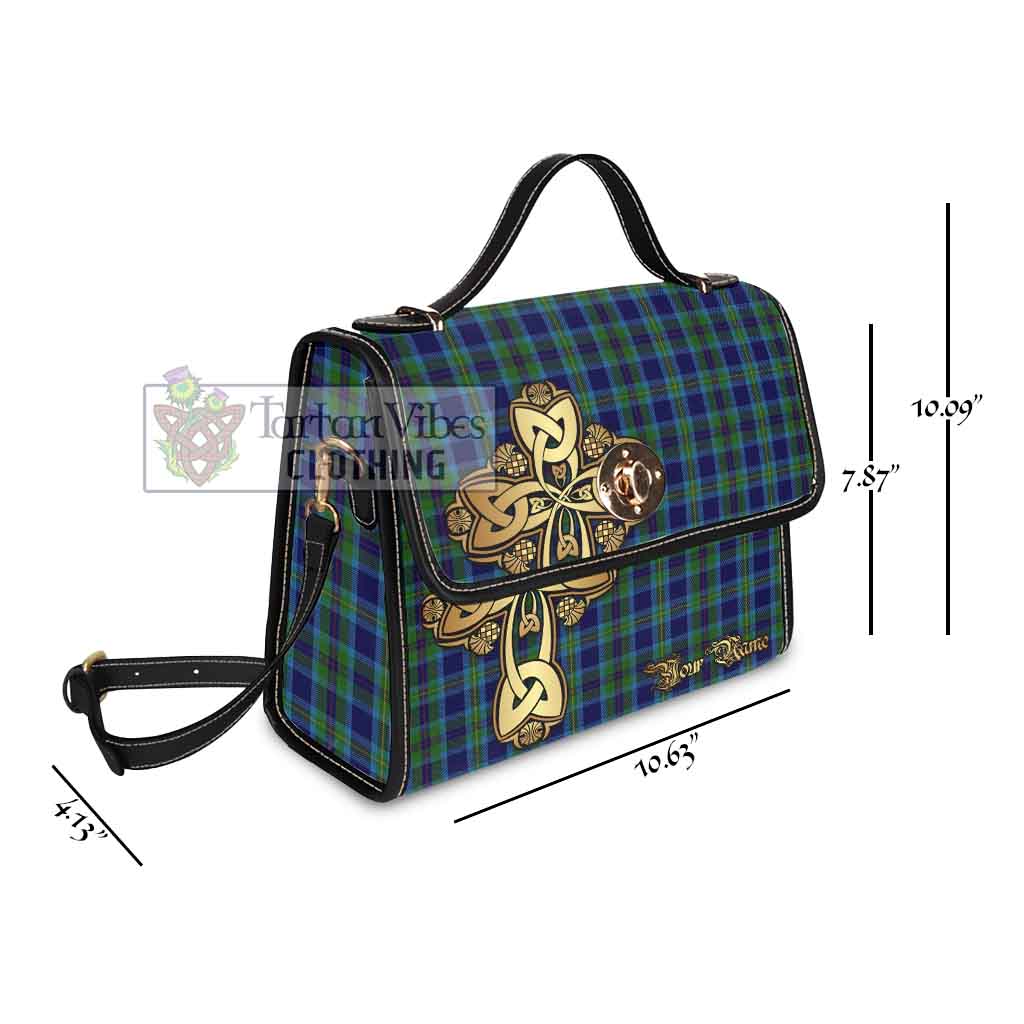 Tartan Vibes Clothing Miller Tartan Waterproof Canvas Bag Golden Thistle Celtic Cross Style