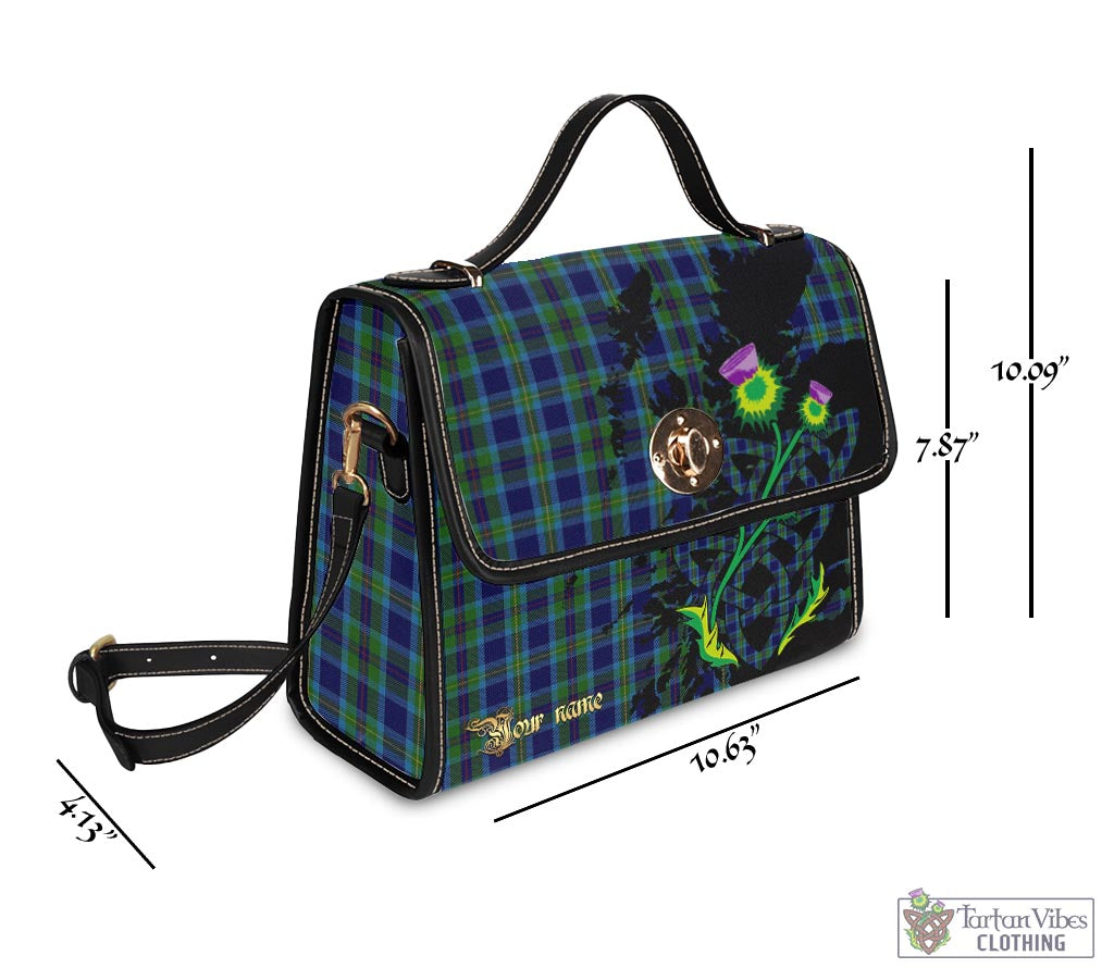 Tartan Vibes Clothing Miller Tartan Waterproof Canvas Bag with Scotland Map and Thistle Celtic Accents