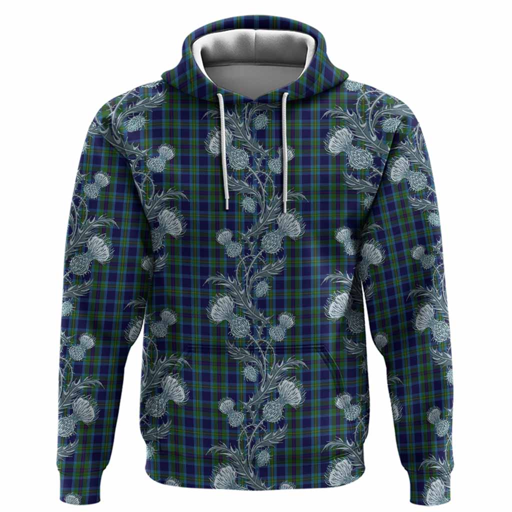 Miller Tartan Hoodie Seamless Scottish Thistle Flowers