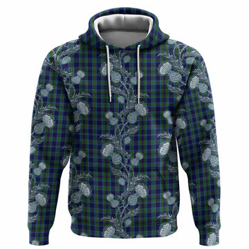 Miller Tartan Hoodie Seamless Scottish Thistle Flowers