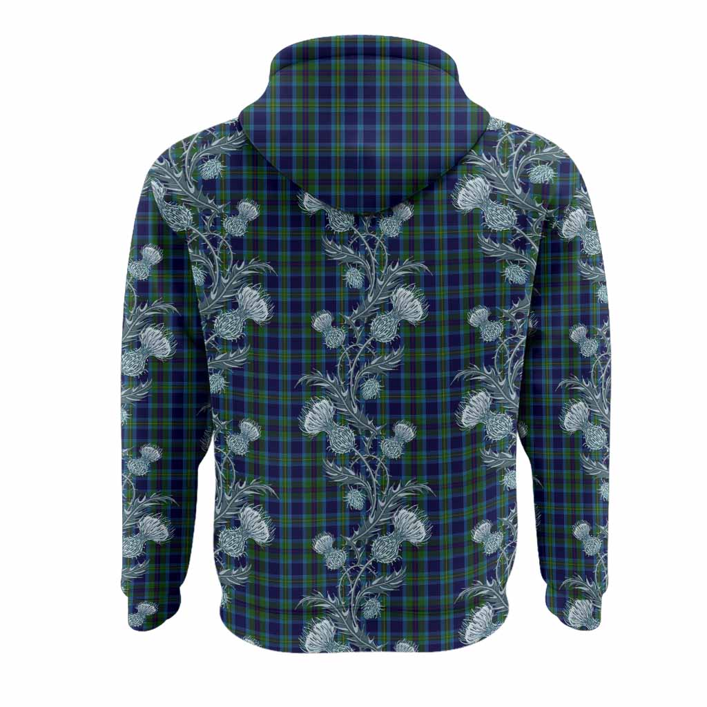 Miller Tartan Hoodie Seamless Scottish Thistle Flowers