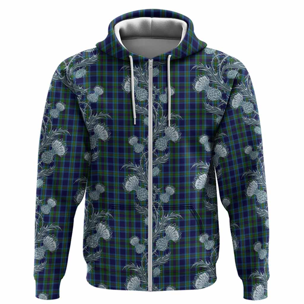 Miller Tartan Hoodie Seamless Scottish Thistle Flowers