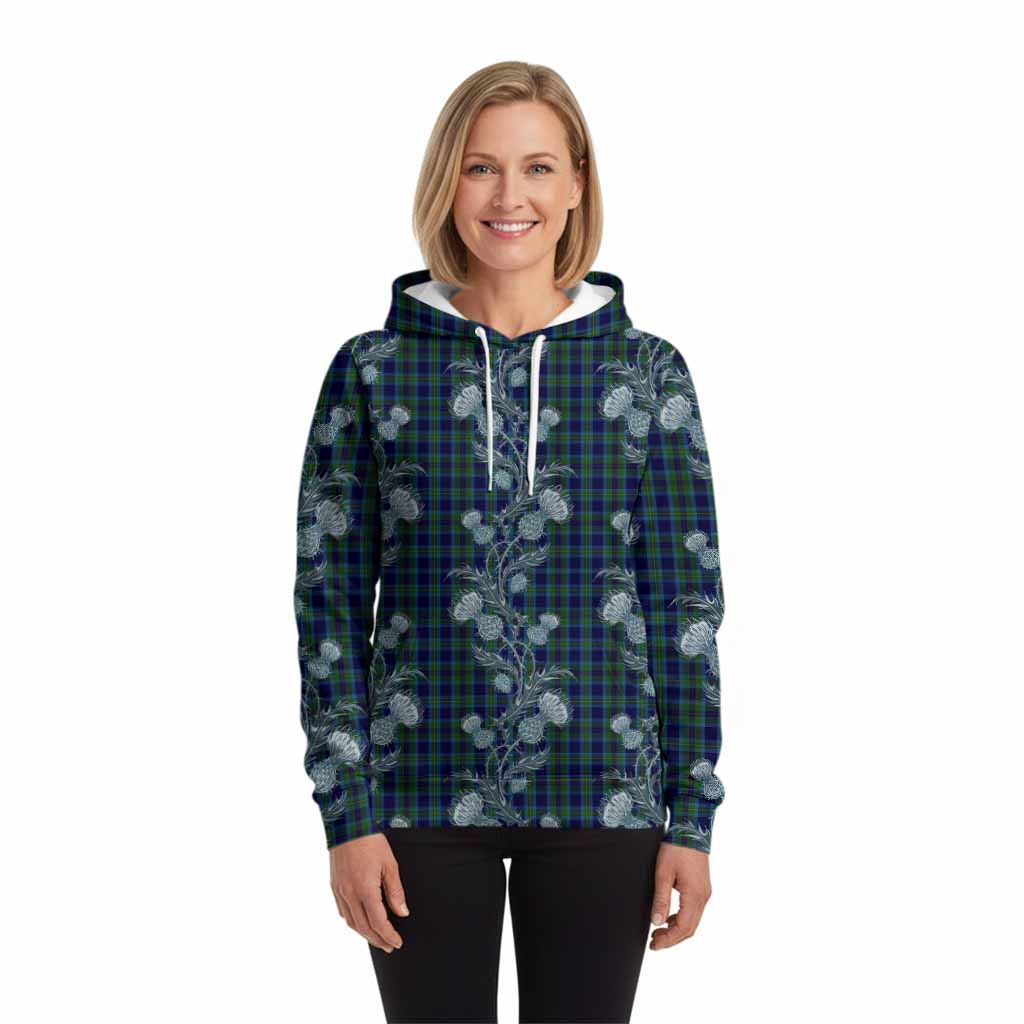 Miller Tartan Hoodie Seamless Scottish Thistle Flowers