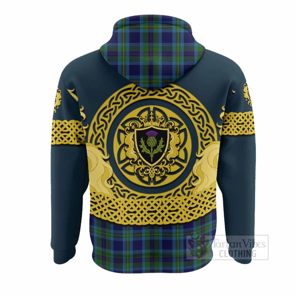 Miller Tartan Hoodie Unicorn Celtic Knot And Thistle Emblem