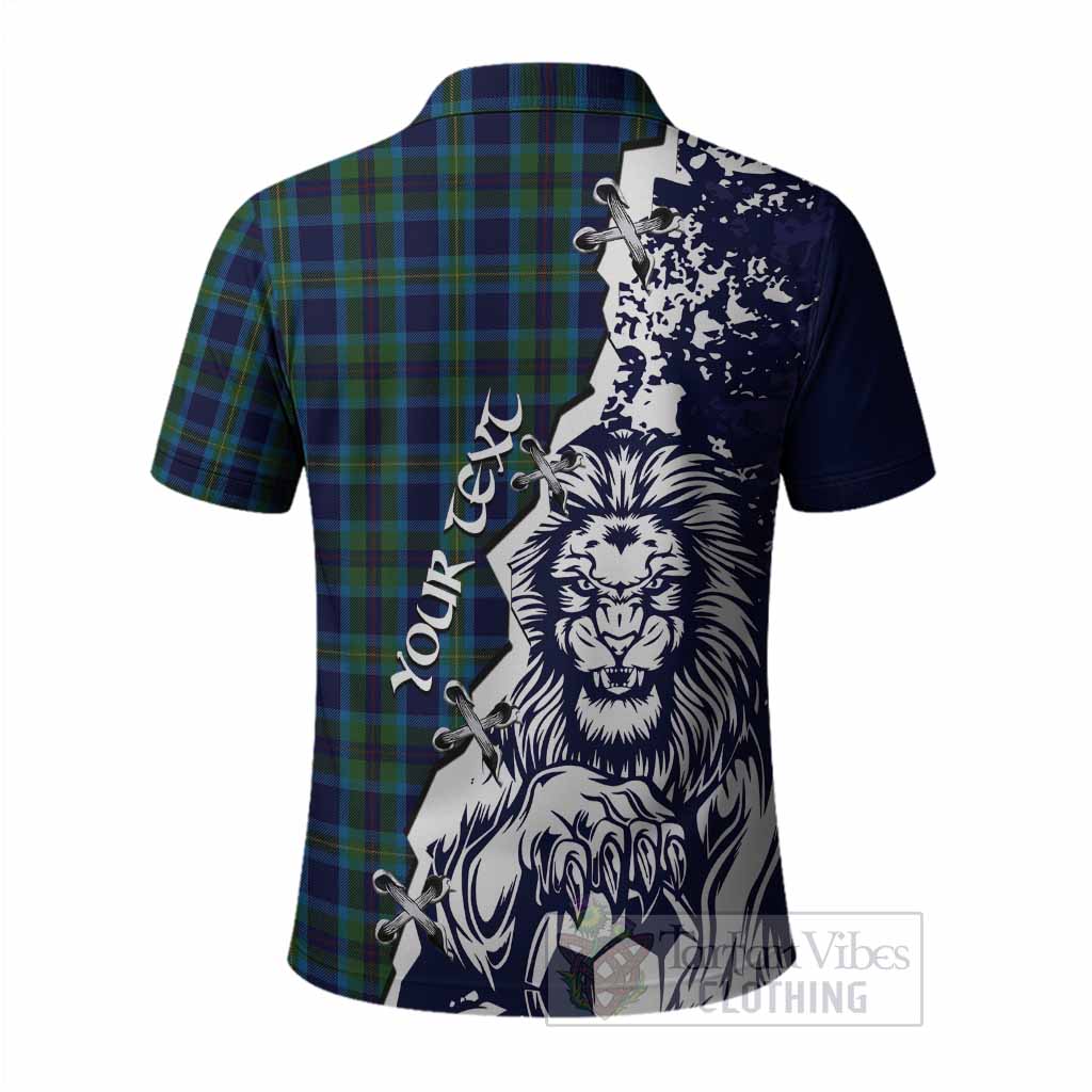 Miller Tartan Scottish Polo Shirt Angry Lion With Soccer Ball Style