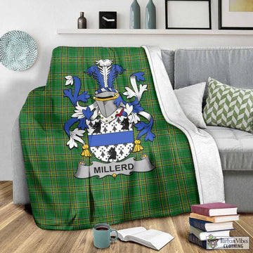 Tartan Vibes Clothing Millerd Irish Clan Tartan Blanket with Coat of Arms