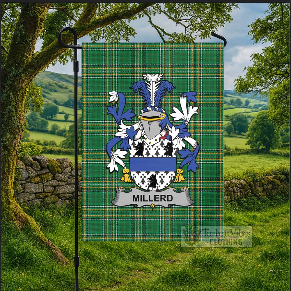 Millerd Irish Clan Tartan Flag with Coat of Arms