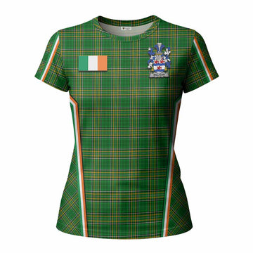 Milligan Irish Clan Coat of Arm Tartan Women T shirt Flag Style
